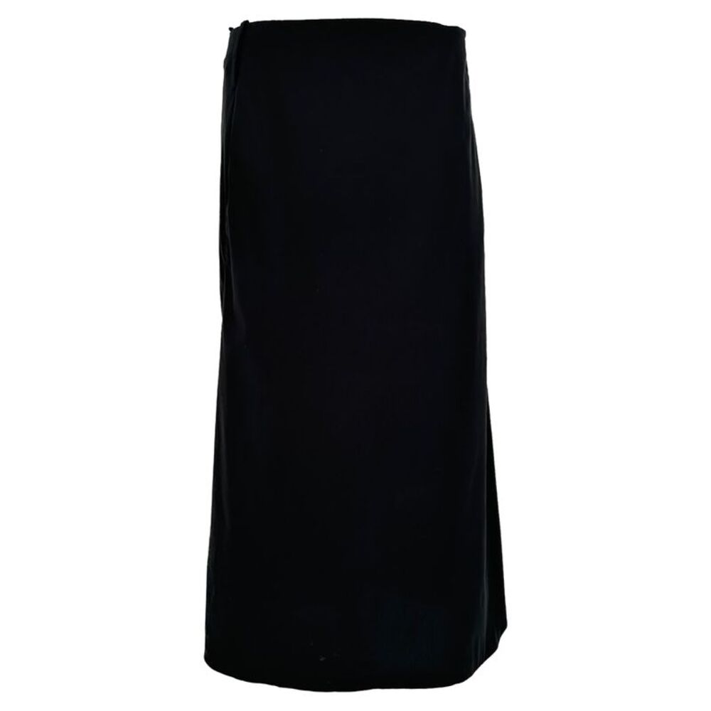 Jil Sander Vintage Midi Skirt in Black Cotton